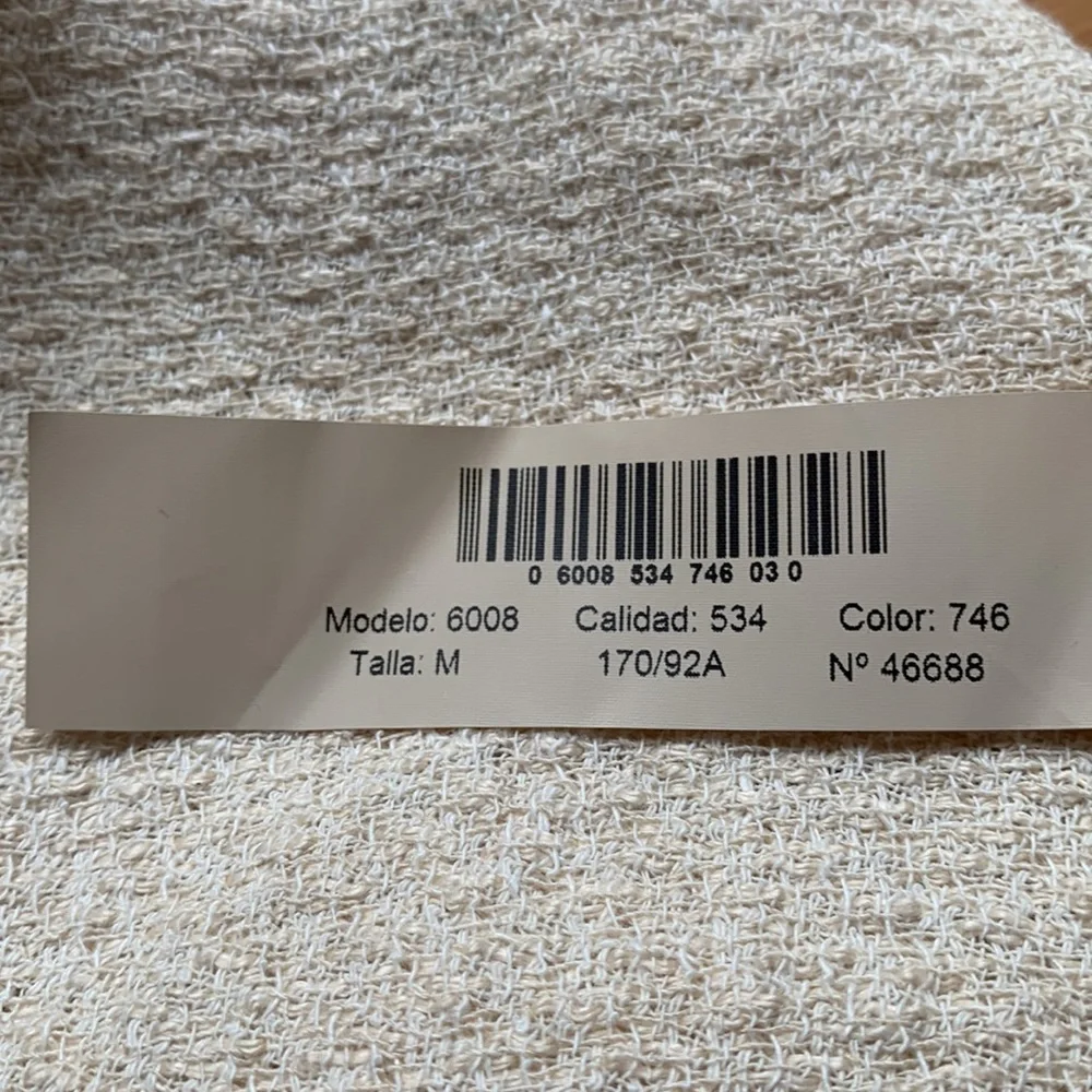 MASSIMO DUTTI Beige Open Front Belted 100% Linen Jacket - Picture 7 of 7